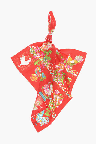 Floral Patterned Silk Foulard