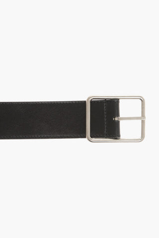 Squared Buckle Leather Belt