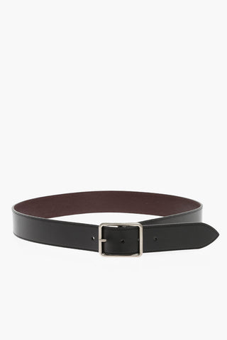 Squared Buckle Leather Belt