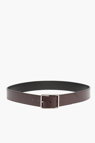 Squared Buckle Leather Belt