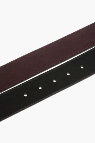 Squared Buckle Leather Belt