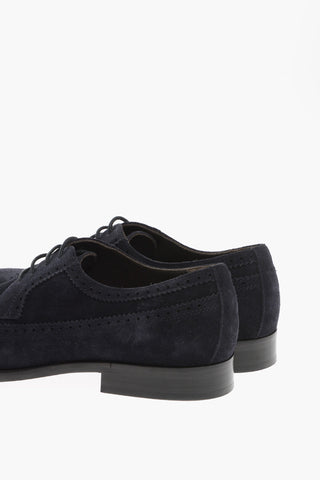 Suede Derby Brogue  Shoes with Leather Sole