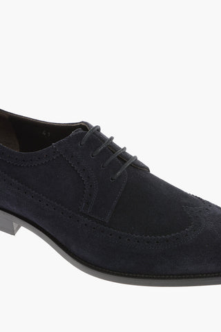Suede Derby Brogue  Shoes with Leather Sole