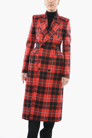 WARDROBE Tartan Wool Double-breasted Coat