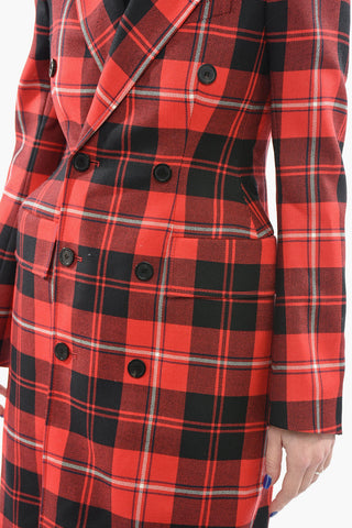 WARDROBE Tartan Wool Double-breasted Coat