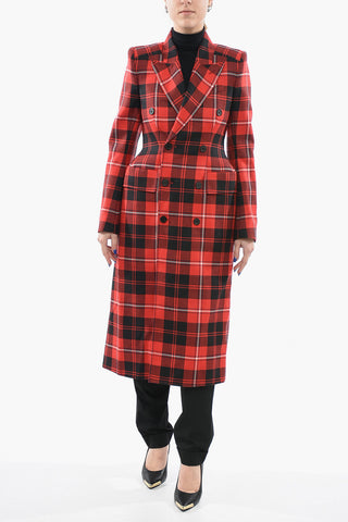 WARDROBE Tartan Wool Double-breasted Coat