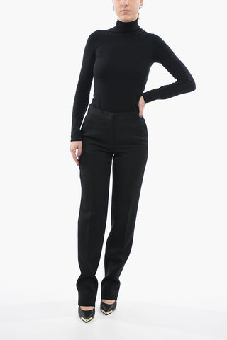 Virgin Wool Front-pleated Trousers