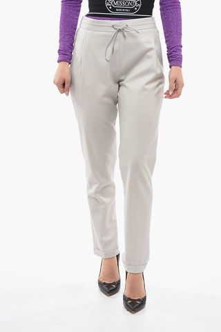 Pantaloni In Lana Con Pince E Coulisse