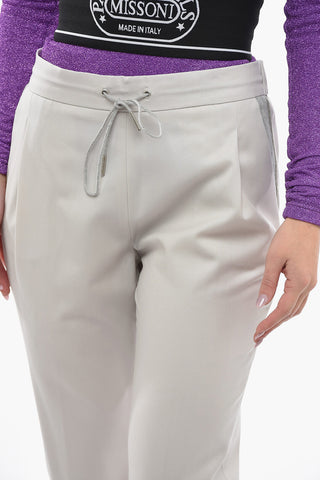 Pantaloni In Lana Con Pince E Coulisse