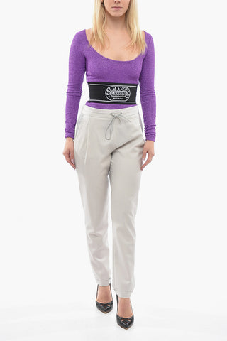 Pantaloni In Lana Con Pince E Coulisse