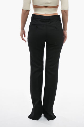 Pantaloni in Lana Vergine Svasati a Una Pince