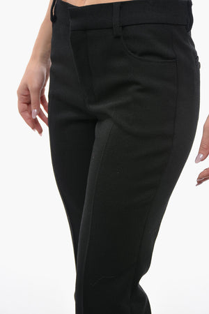 Pantaloni in Lana Vergine Svasati a Una Pince