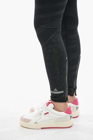 ADIDAS Drawstringed Running Leggings with Zebra Print