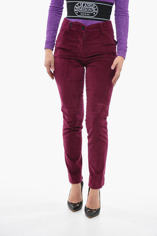 Pantaloni Chino PENNY in Velour con Passanti