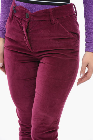 Pantaloni Chino PENNY in Velour con Passanti
