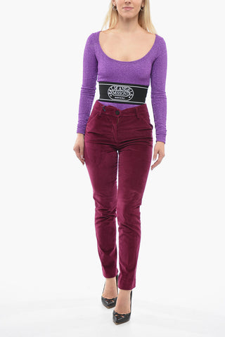 Pantaloni Chino PENNY in Velour con Passanti