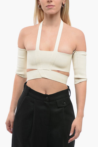 Off-shoulder Crop Top with Cut Out Detailing