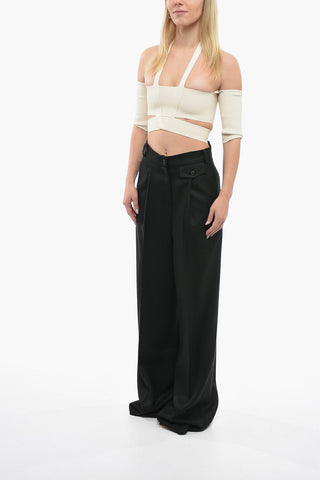 Off-shoulder Crop Top with Cut Out Detailing