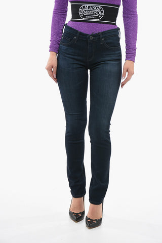 Solid Color Cigarette Leg THE STILT Jeans with Visible Stitching 14cm