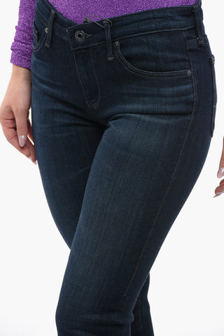 Solid Color Cigarette Leg THE STILT Jeans with Visible Stitching 14cm