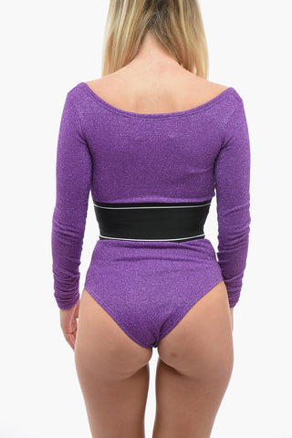 MISSONI Lurex Long-sleeved Bodysuit with Logoed Band