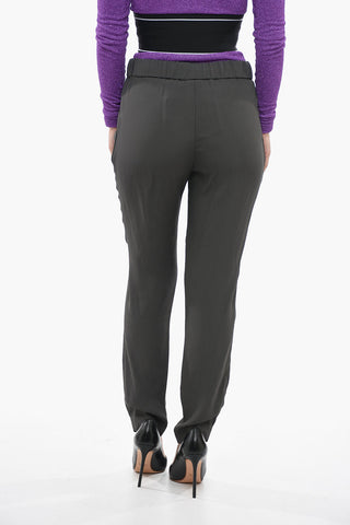 Pantaloni in Viscosa con Pinces e Coulisse