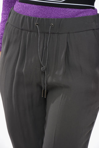 Pantaloni in Viscosa con Pinces e Coulisse