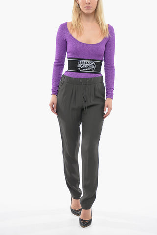 Pantaloni in Viscosa con Pinces e Coulisse