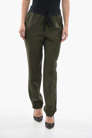 Wool-twill LILIUXY Pants with Elastic Waist Band