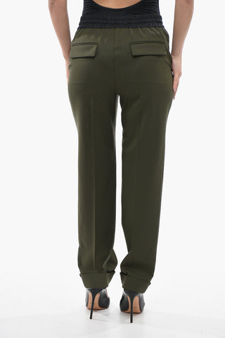 Wool-twill LILIUXY Pants with Elastic Waist Band