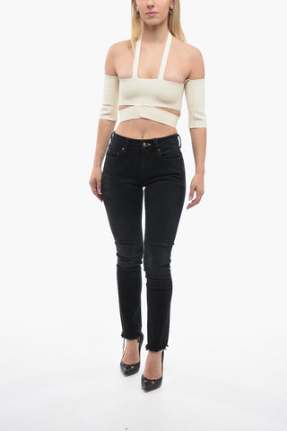 Skinny Fit Jeans mit Raw-Cut-Saum