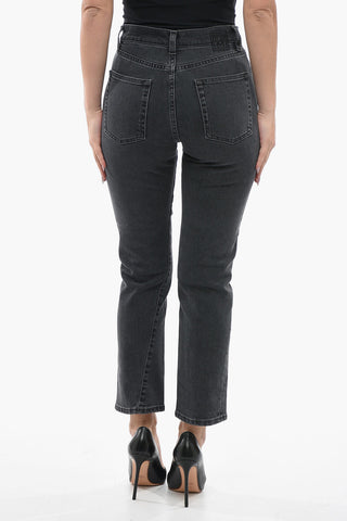 High-waisted TWISTED SEAM Slim Fit Denims 13cm