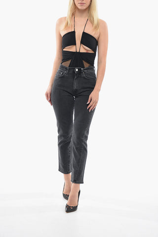 High-waisted TWISTED SEAM Slim Fit Denims 13cm
