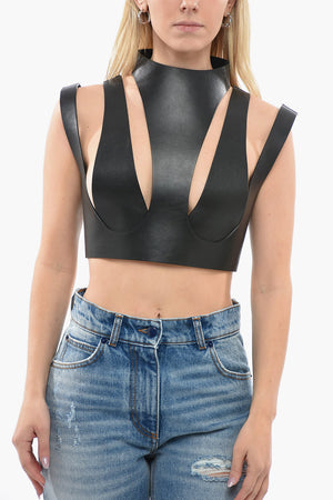 Leather Top with Cutout