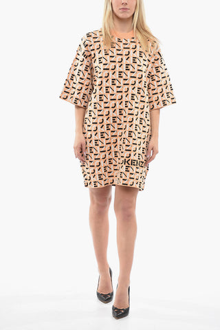 Monogram Patterned Jacquard Knitted Tee Dress