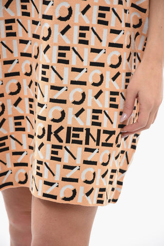 Monogram Patterned Jacquard Knitted Tee Dress