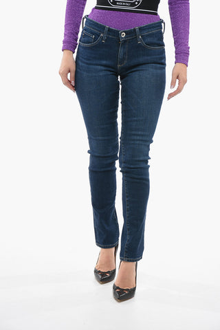 Solid Color Cigarette Leg THE STILT Jeans with Visible Stitching 14cm