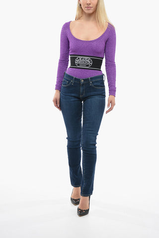 Solid Color Cigarette Leg THE STILT Jeans with Visible Stitching 14cm