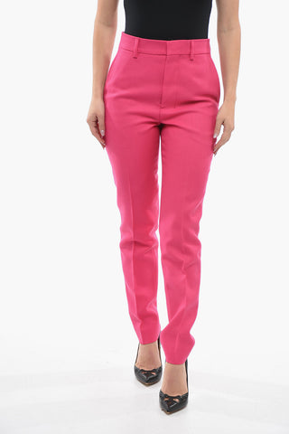 Welt Pockets Virgin Wool Slim Fit Pants