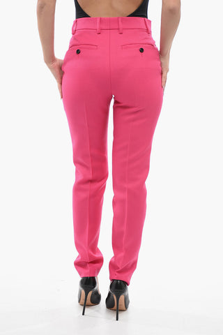 Welt Pockets Virgin Wool Slim Fit Pants