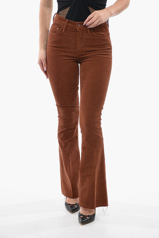 Corduroy THE WEEKENDER Bootcut Pants with Frayed Hem