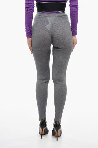 Ribbed Virgin Wool Leggings