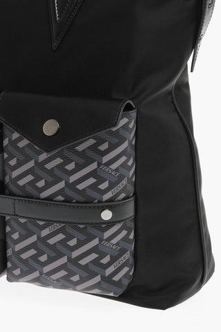 LA GRECA Patterned Handbag with Leather Detailing