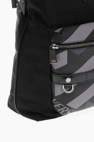 LA GRECA Patterned Handbag with Leather Detailing