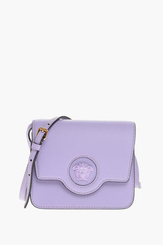 Grained Leather LA MEDUSA Bag with Embossed Logo