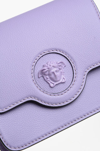 Grained Leather LA MEDUSA Bag with Embossed Logo