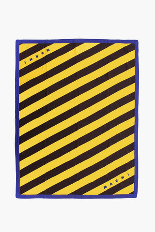 Striped Beach Towel with Printed Logo