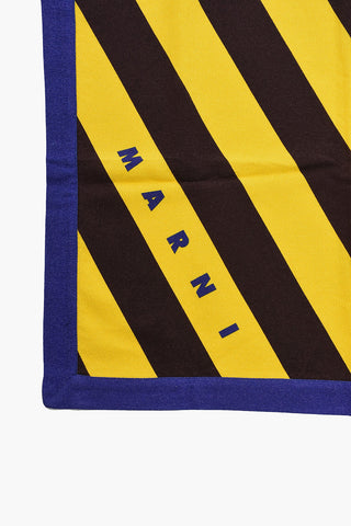 Striped Beach Towel with Printed Logo