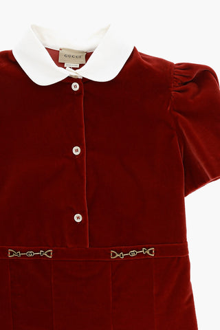 Velvet Flared Dress with Metal Details
