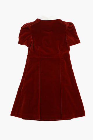 Velvet Flared Dress with Metal Details
